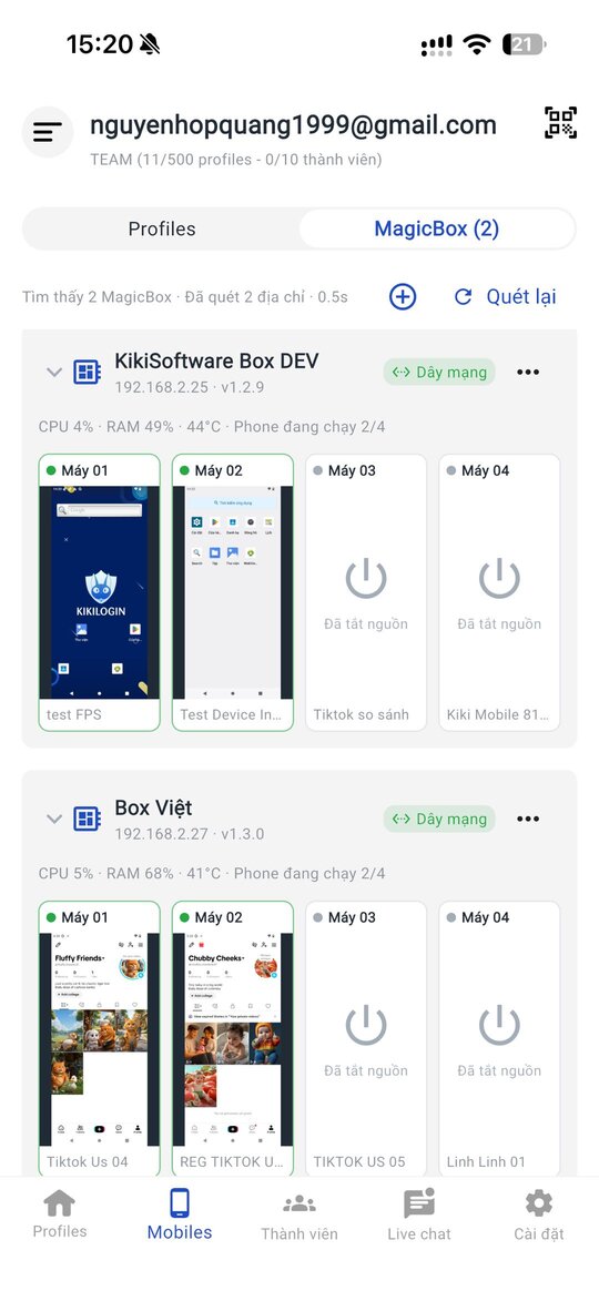 Ứng dụng MagicBox trên điện thoại